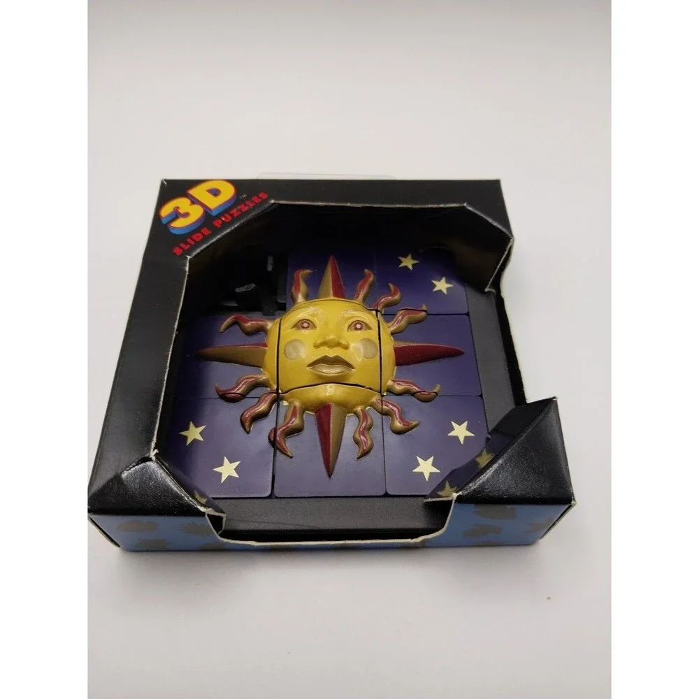 Vintage DaMert 3D Slide Puzzle Game Celestial Sun Stars Witchy Whimsy 1994